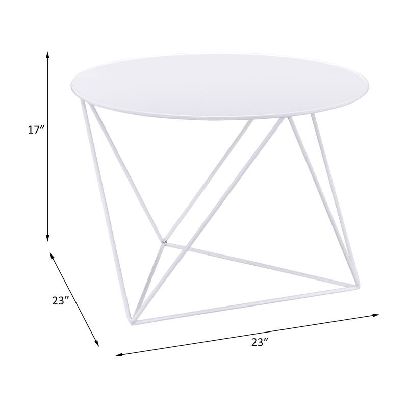 ACME Epidia Round Accent Table in White