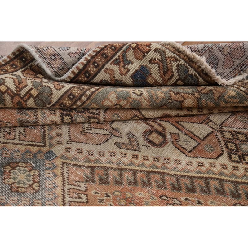 Distressed Bakhtiari Vintage Persian Area Rug Handmade Wool Carpet - 5'1" x 10'1"