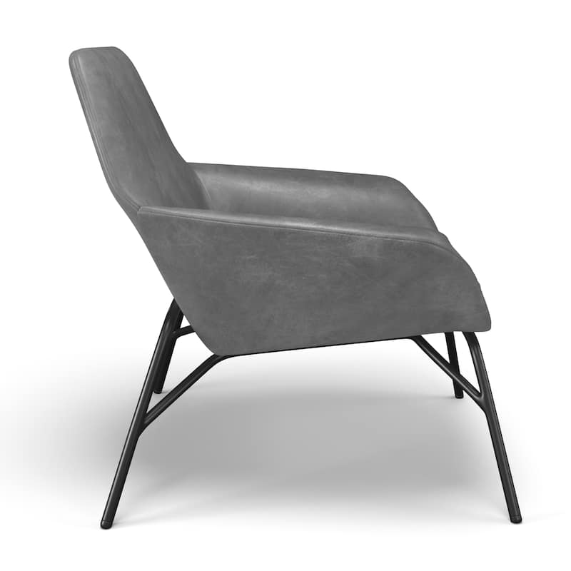 Elmira Vegan Leather Accent Chair - Black Vegan Leather