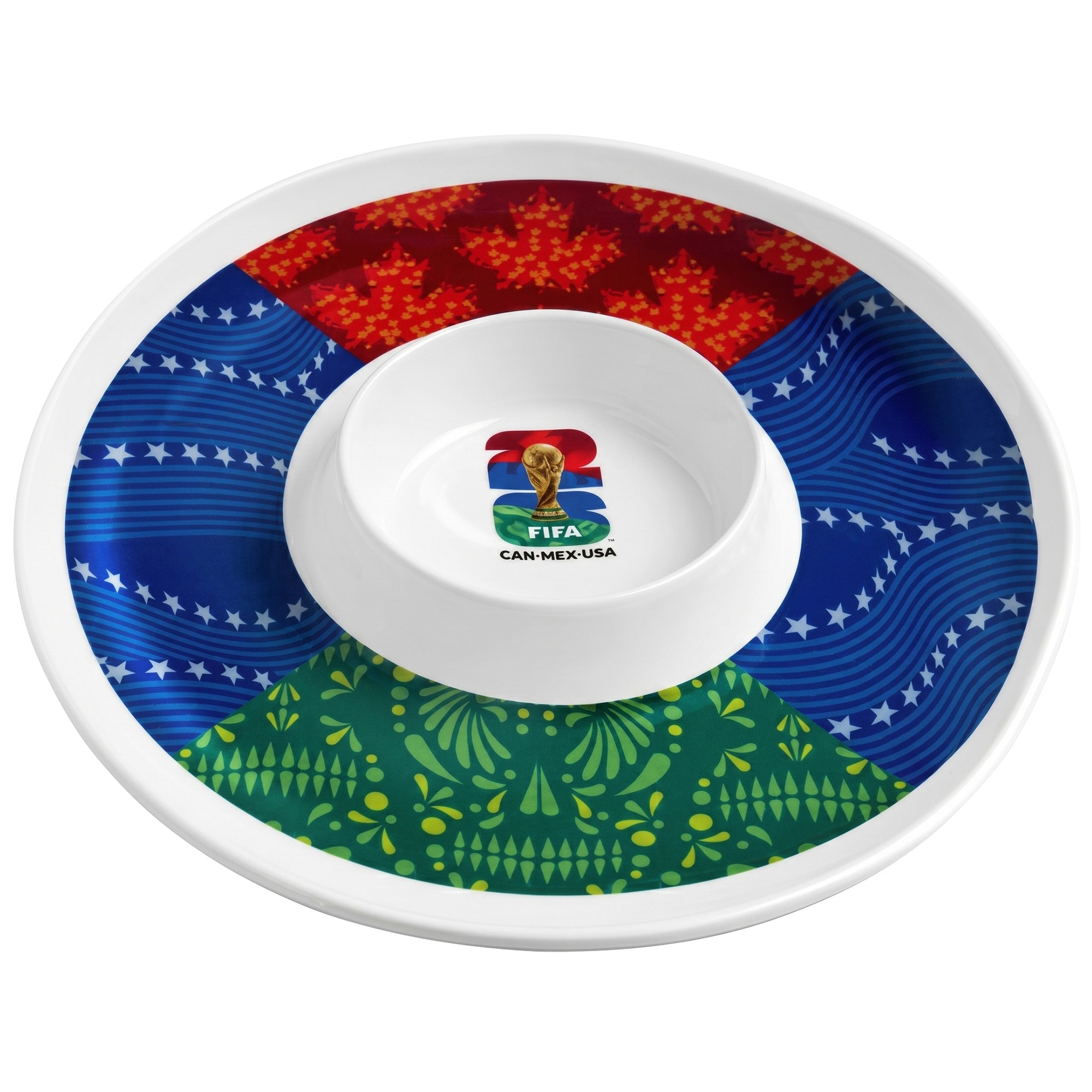 FIFA 2026 Chip & Dip Plate - 5" H x 13.1" L x 13.1" W