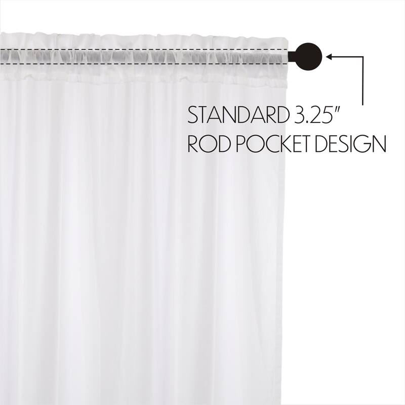 White Ruffled Sheer Valance 16x60