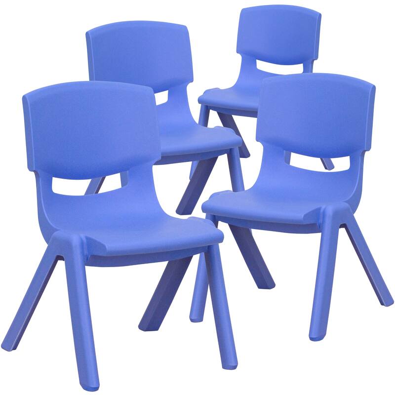 4 Pack Plastic Stackable Pre-K/School Chairs with 10.5"H Seat