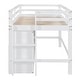 preview thumbnail 14 of 12, White Twin Size Solid Wood Loft Bed with Drawers and Cabinet