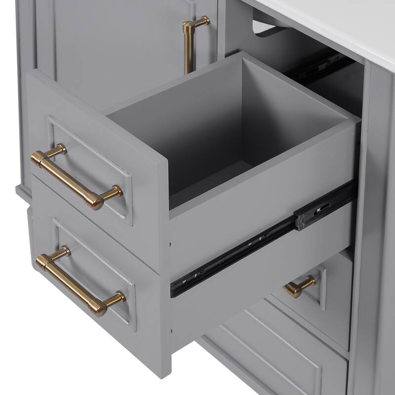 30" Freestanding Bathroom Vanity with Ceramic Sink