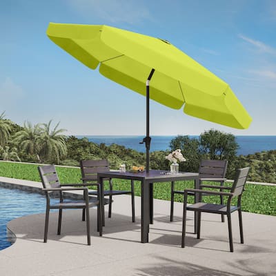 10" Round Tilting Lime Green Patio Umbrella with Round Base