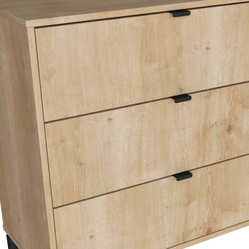HomeRoots 30" Natural Three Drawer Dresser