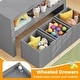 preview thumbnail 21 of 42, Costway Storage Cabinet 3 Drawer Chest w/Wheels Large Storage Cube - See Details