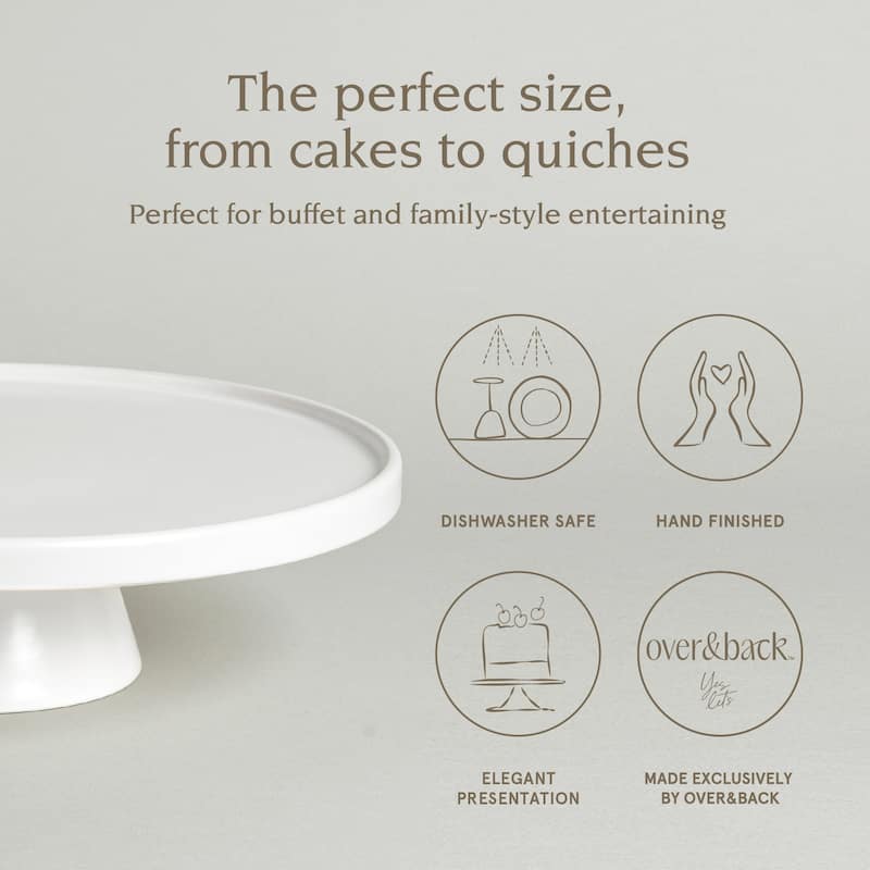 over&back Semi-Matte Stoneware Round Cake Stand