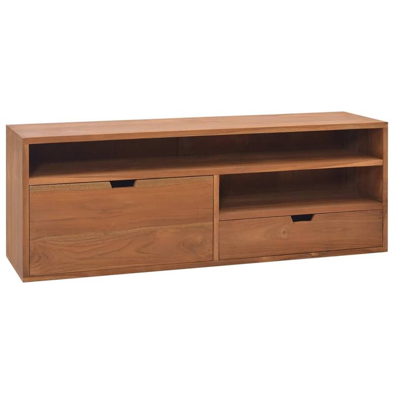 vidaXL TV Cabinet 43.3"x11.8"x15.7" Solid Teak Wood - 43.3" x 11.8" x 17.7" - 43.3" x 11.8" x 17.7"