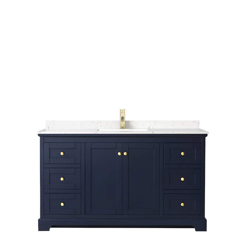 Avery 60 Inch Single Vanity, Cultured Marble Top