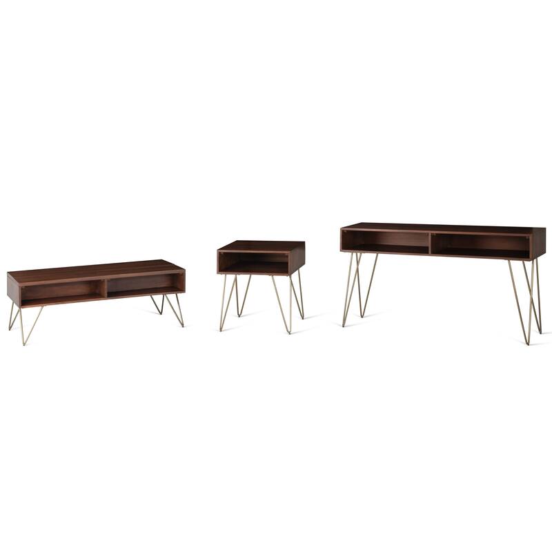 WYNDENHALL Moreno SOLID MANGO WOOD and Metal 22 inch Wide Square Industrial End Side Table - 22 W x 22 D x 23 H
