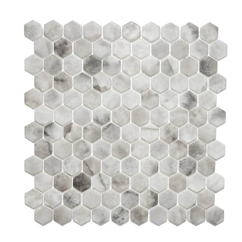 Eterna Hex 1x1 Glass Hexagon Mosaic Tile - Floor, Wall & Backsplash