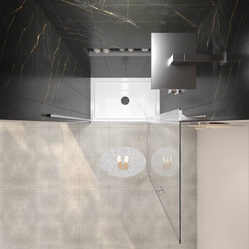 Semi-Frameless Left and Right Opening Universal Pivot Shower Door