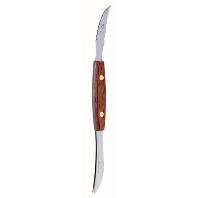 Norpro Squirtless Double Stainless Steel Blade Grapefruit Slicing Knife - Brown