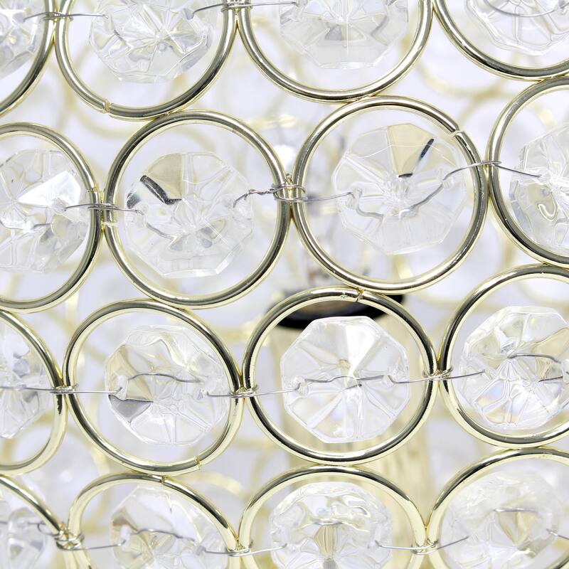 8 in. Gold Finish Table Lamp, Round Lamp for End and Side Table