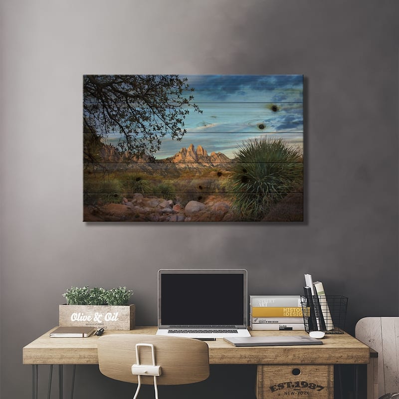 Organ Mountains Near Las Cruces, New Mexico I Print On Wood by Tim Fitzharris - Multi-Color