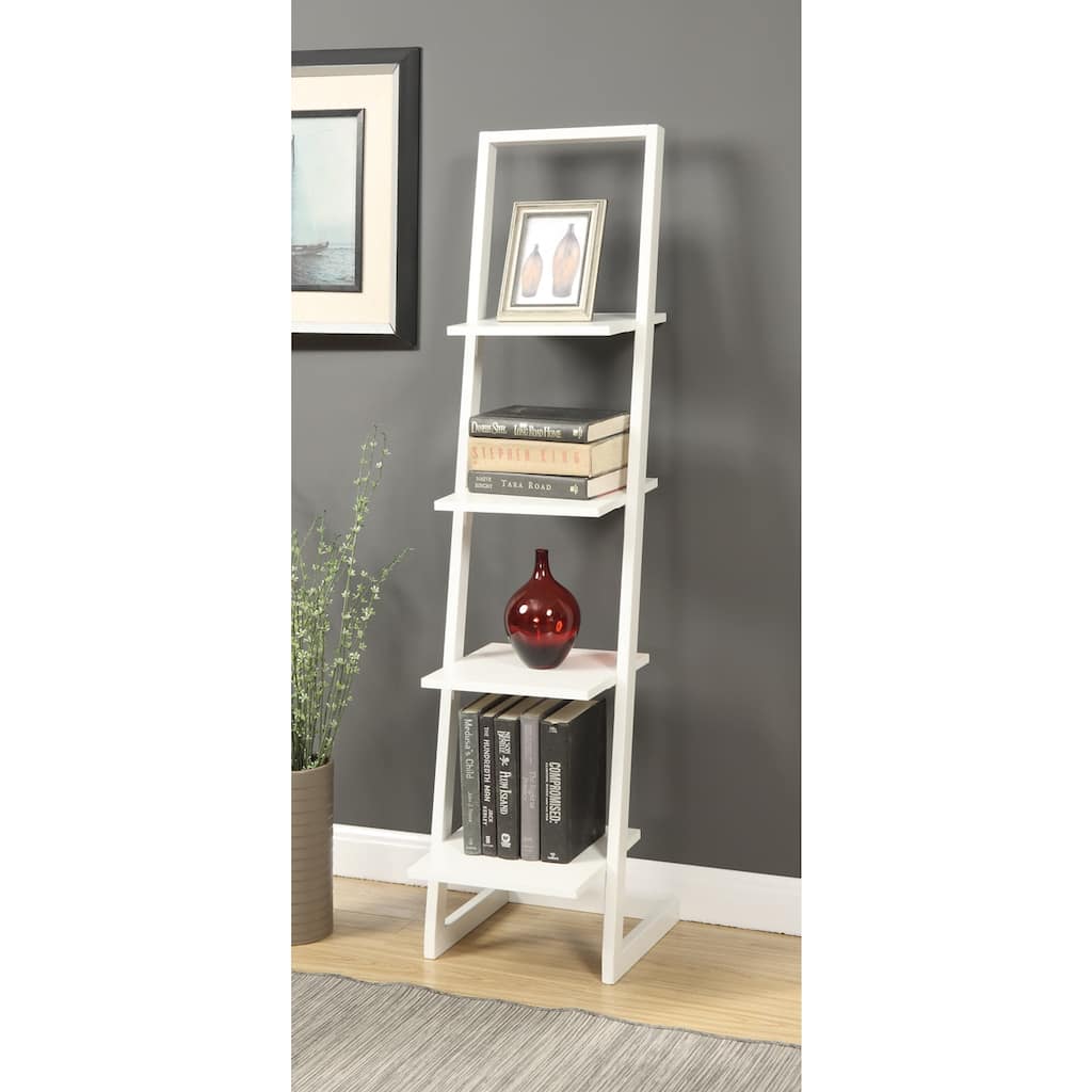 4 Tier Ladder Bookshelf - Home Office Storage Shelf - Design Bookcase