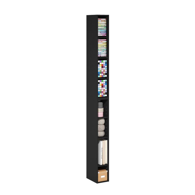 70.9 in. Tall Blackwood Wood 8-Shelf Bookcase