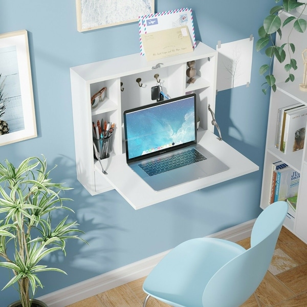 Laptop table top with cupboard