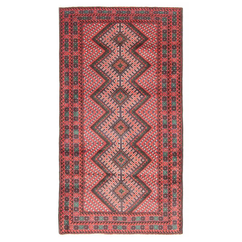 Teimani Red Rug 2'11" x 5'3" - 2'11 x 5'3 - Red - 2'11 x 5'3