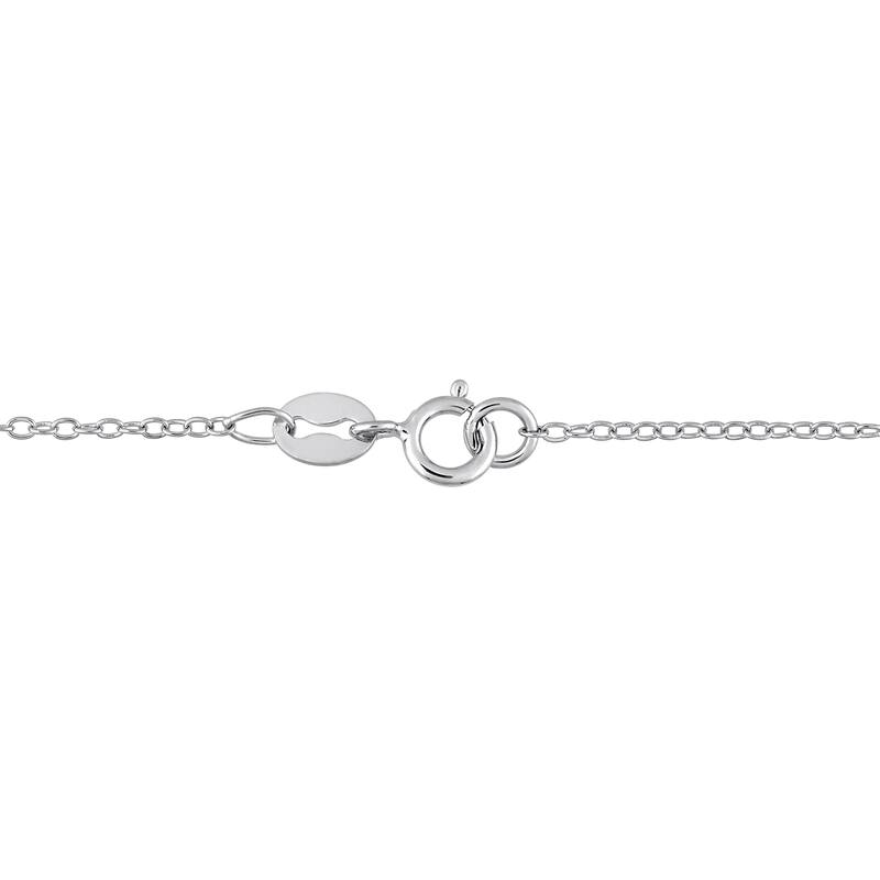 Miadora 1 1/2ct DEW Oval-cut Moissanite Halo Station Necklace in Sterling Silver