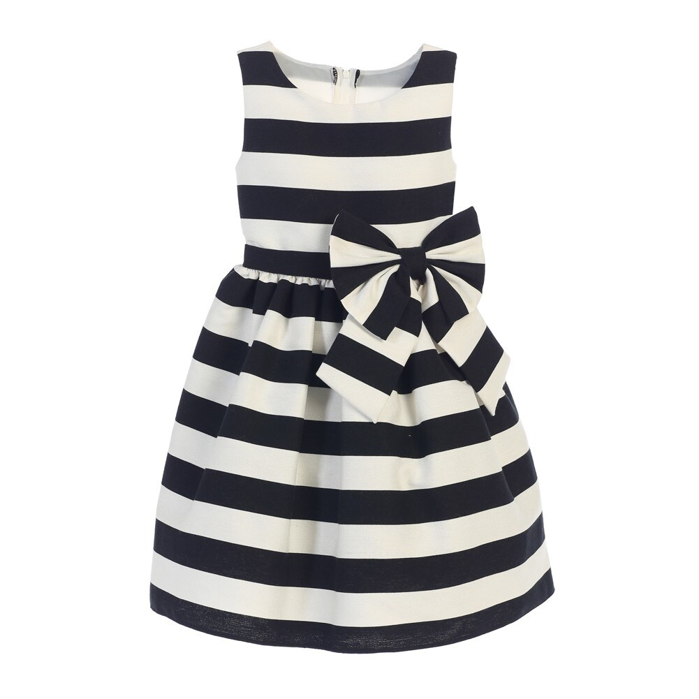 black and white striped dress for girls