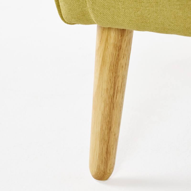 Merax Tufted Fabric Arm Chair with Wooden Legs