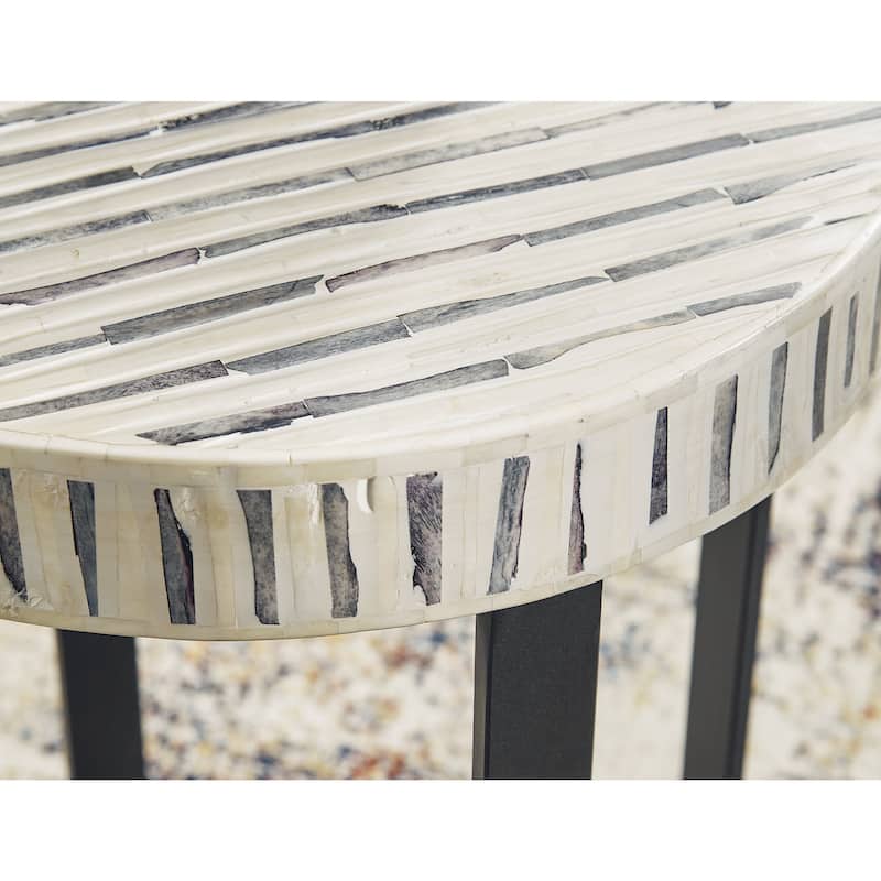 Ashley Furniture Crewridge Cream Bone Inlay Accent Table - 18"W x 18"D x 24"H