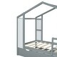 preview thumbnail 13 of 13, Twin Size Wood House Bed Frame with Trundle, Fence and Writing Board, Gray