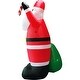 preview thumbnail 2 of 5, Fraser Hill Farm 10-Ft. Tall Prelit African American Santa Holding Toy Sack Inflatable