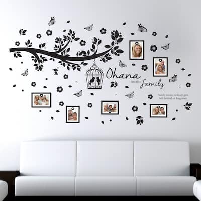 Walplus Family Tree Photo Frame Birdcage Butterfly Wall Stickers Decor