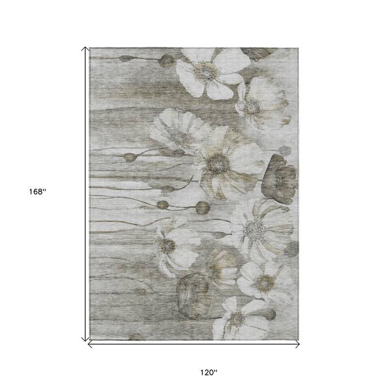 HomeRoots Floral Transitional Rectangle Outdoor Rug