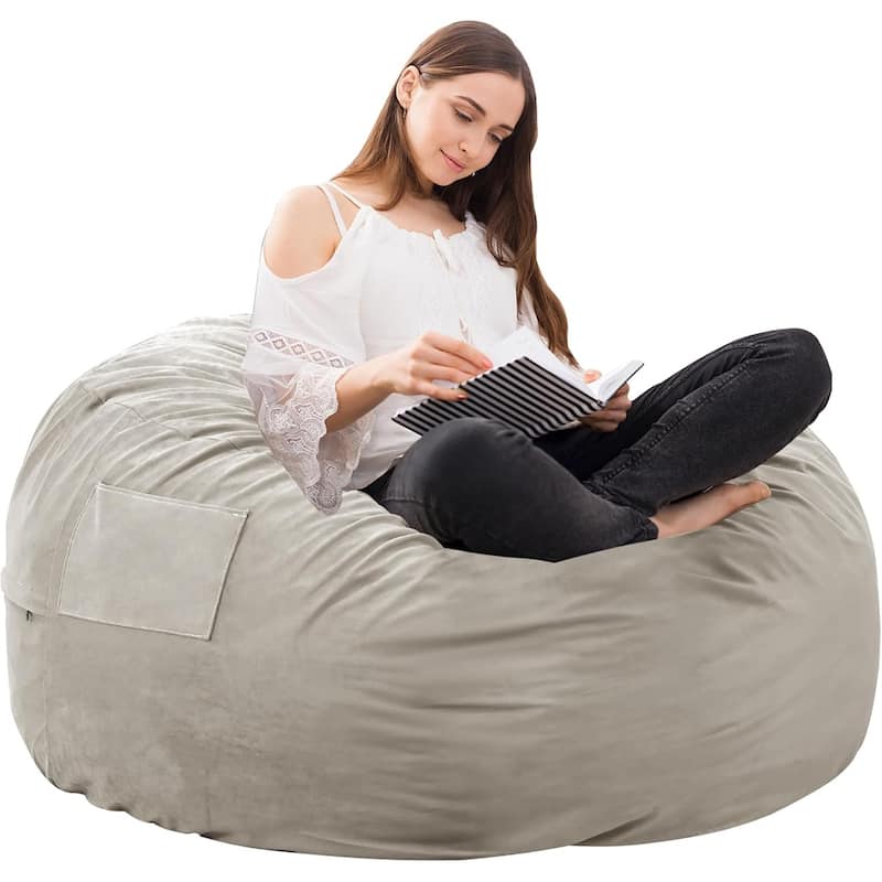 Bean Bag Chair, Oversized Beanbag for Gaming Reading Foam Filled Couch with Removable Cover for Living Room Bedroom College Dorm