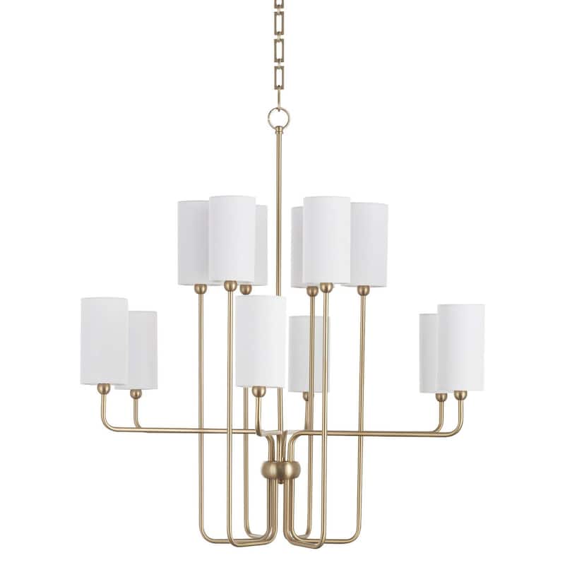 Quorum International 698-12 Charlotte 12 Light 37" Wide Chandelier - Aged Brass