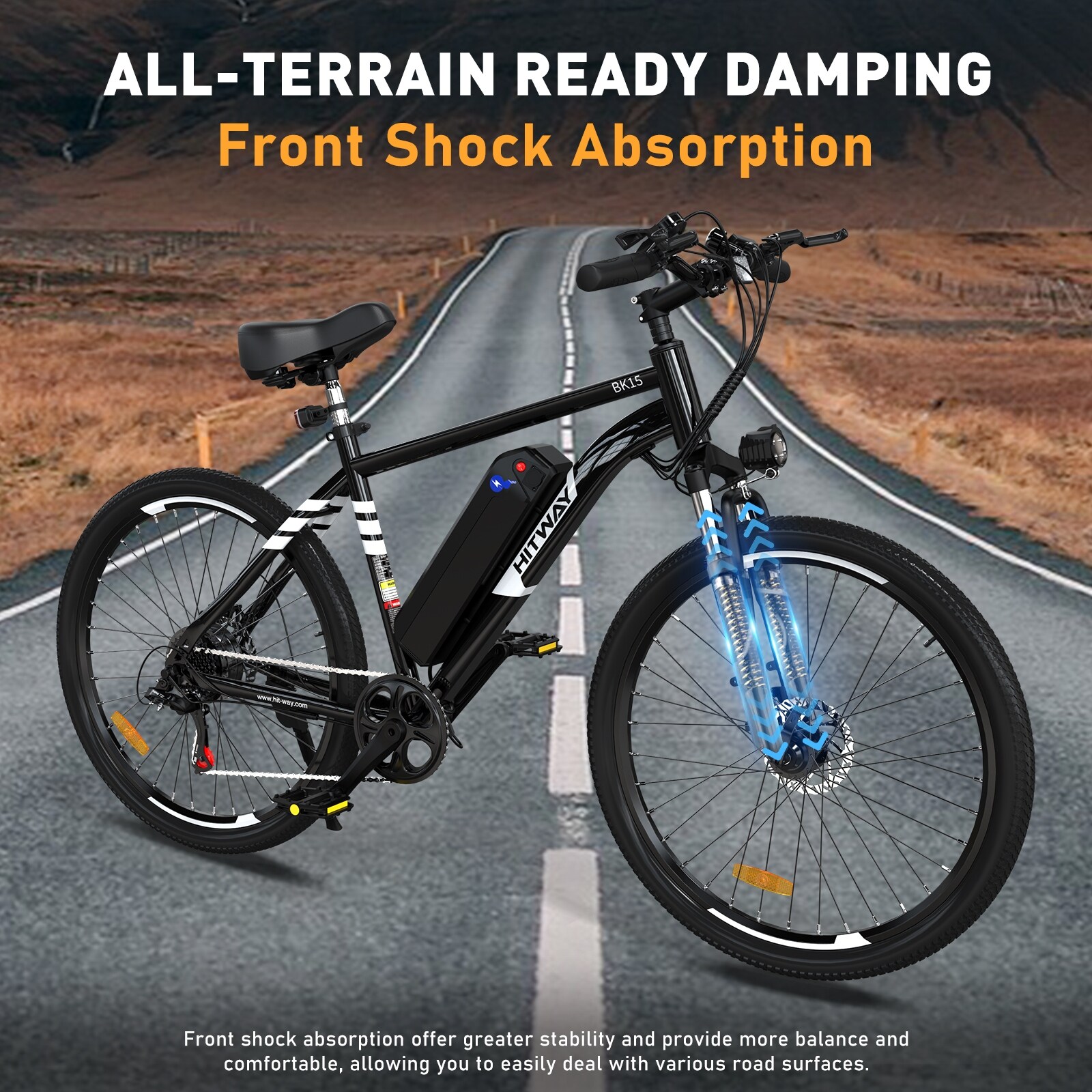 HITWAY 500W 36V 12Ah Electric Bike with 26Inch Tire Shimano 7 Speed Transmission and IP54 Waterproof Mountain EBike Bed Bath Beyond 39150895