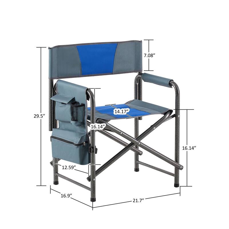 Aluminum Folding Chair with Side Tray and Storage Bag for Fishing and Picnics