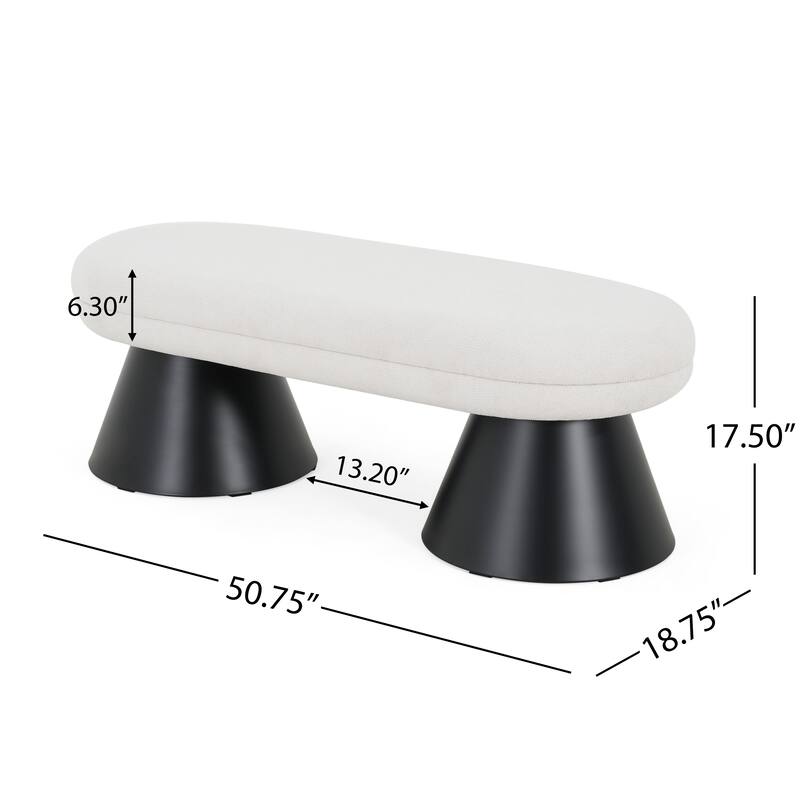 Modern & Contemporary Bench with Cushuion - Beige
