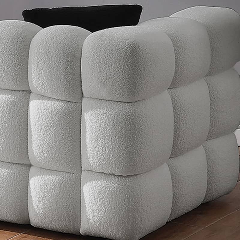 Wayna Modern Style Sofa, Sherpa Thick Cushion Double Sofa