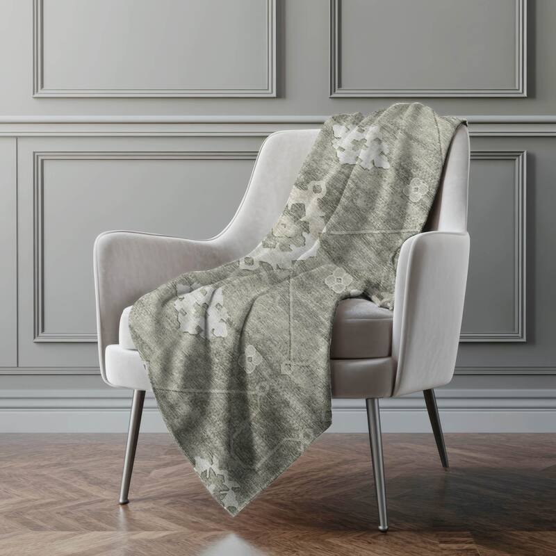 Premium Machine Washable ASB122 Boho Global Sherpa Throw Blanket