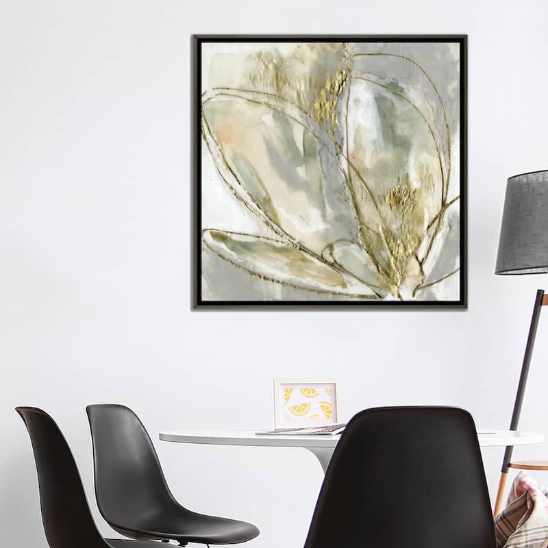 iCanvas "Blooming Gold II" by Jennifer Goldberger Framed