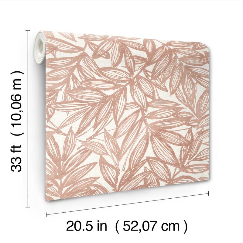 A-Street Prints Rhythmic Coral Leaf Wallpaper