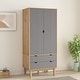 preview thumbnail 1 of 4, vidaXL Closet Cabinet Wardrobe Closet Organizer Armoire OTTA Solid Wood Pine - 30.1" x 20.9" x 67.7" Gray