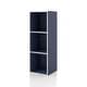 preview thumbnail 113 of 202, DH BASIC Modern Wood Customizable Stackable Storage Organizer - Cube Shelves, Drawer Cabinet, Bookcase with Doors by Denhour 3-Cube - Steel Blue