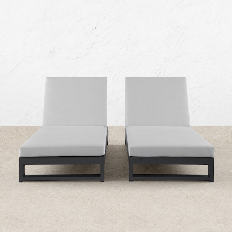 KOVA Minimalist Aluminum Outdoor Chaise Lounge (Set of 2)