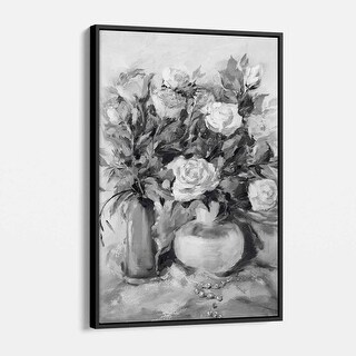 Grey Abstract Roses Wall Art Canvas 4091 - Bed Bath & Beyond - 39913289