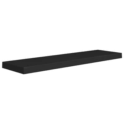 Zyno Floating Wall Shelf, 35 Inch, Matte Black MDF Body