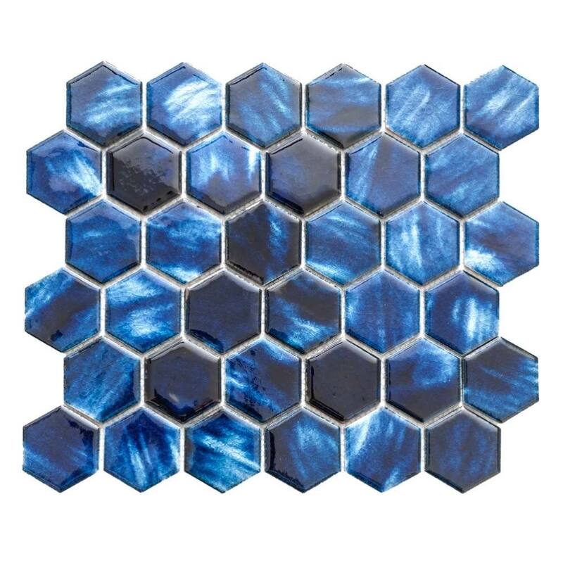 The Tile Life Agate 2x2 Porcelain Backsplash Wall Tile - 1 Sheet (0.91 Sq. ft.) - Sapphire