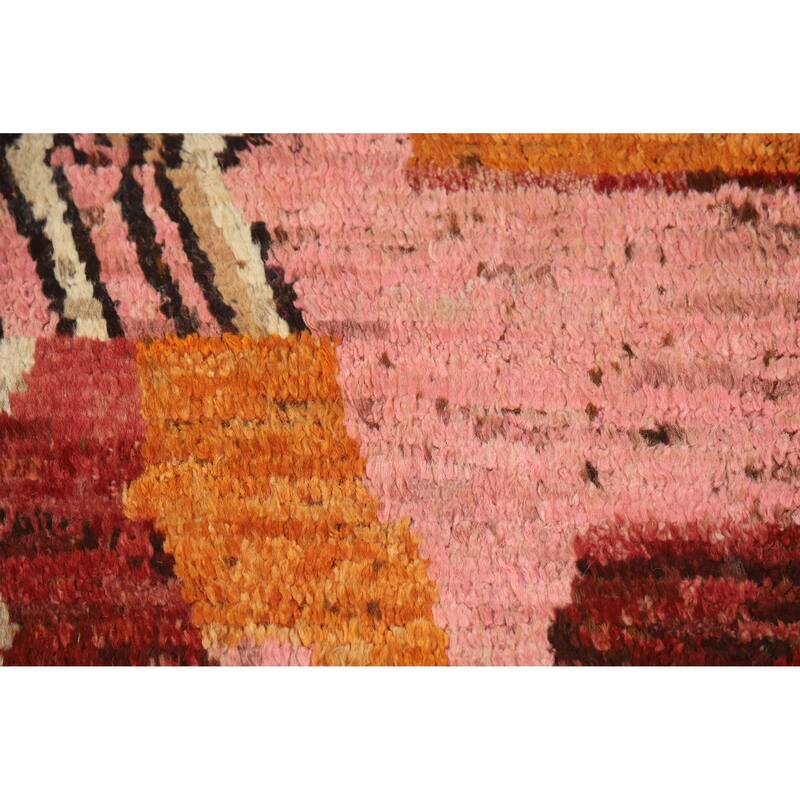 Abstract Geometric Moroccan Oriental Area Rug Handmade Wool Carpet - 6'6" x 9'9"