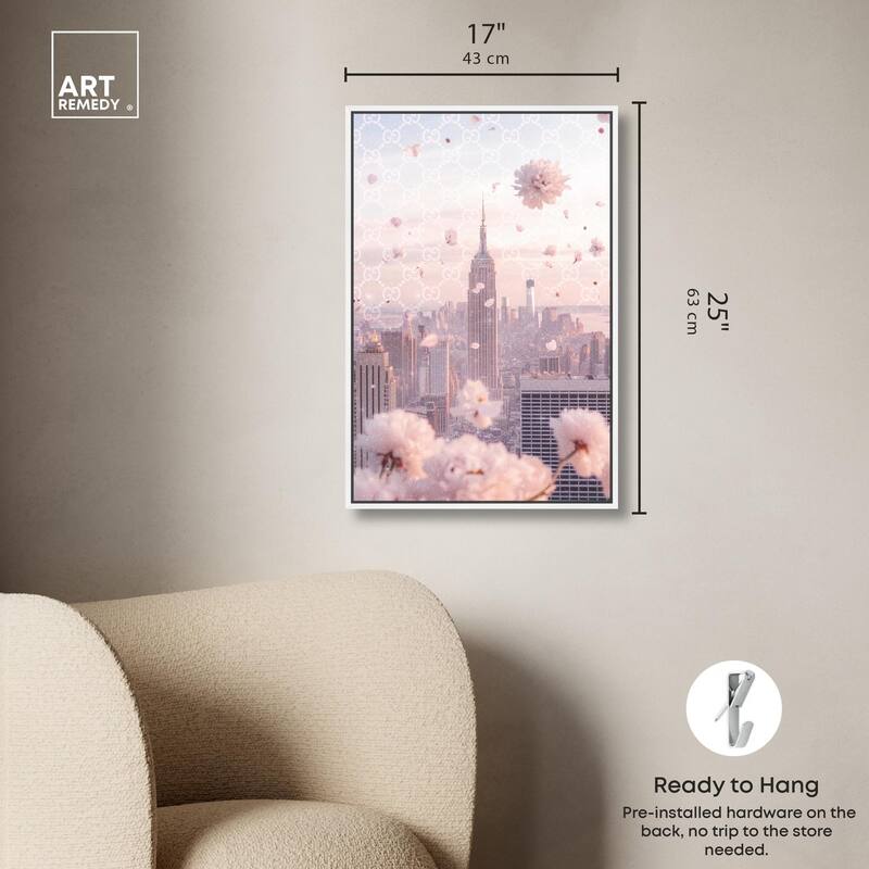 Raining Petals in NYC Canvas by Art Remedy