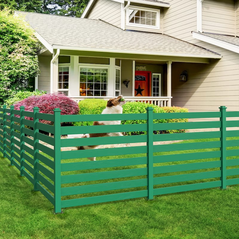 Courtyard Privacy Fence No Pit Digging Type, More Convenient For Outdoor Installation,2,4-Panel - 39.3 in. W x 35.6 in. H - Green-pieces of 4